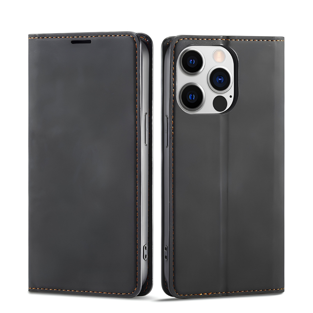 Premium iPhone Case Suede Leather Wallet Flip Cover Magnetic Closure Card Holder Shockproof Protective Cover Slim Luxury Design