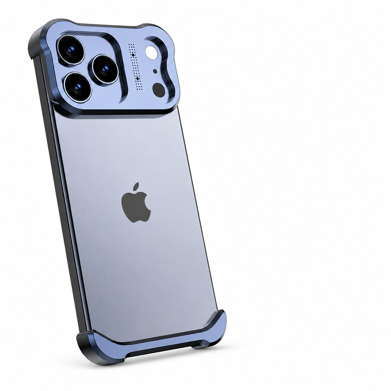 Premium iPhone Case Titanium Alloy Borderless Bumper Metal Frame Camera Lens Protection Shockproof Matte Anti Slip Lightweight Protective Design Cover