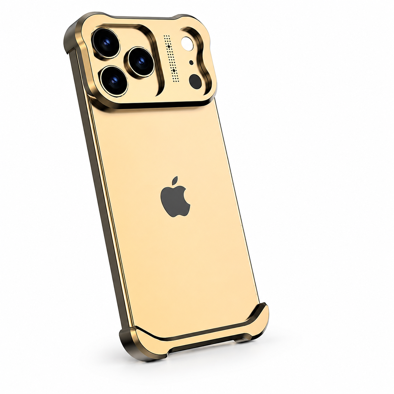 Premium iPhone Case Titanium Alloy Borderless Bumper Metal Frame Camera Lens Protection Shockproof Matte Anti Slip Lightweight Protective Design Cover