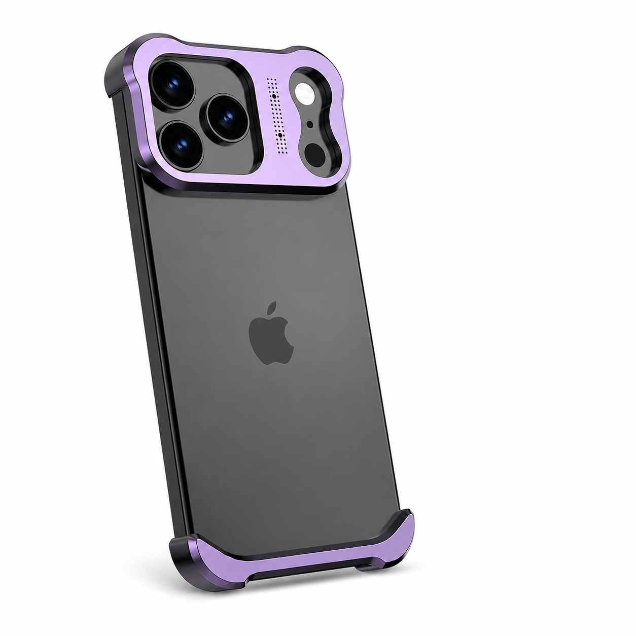 Premium iPhone Case Titanium Alloy Borderless Bumper Metal Frame Camera Lens Protection Shockproof Matte Anti Slip Lightweight Protective Design Cover