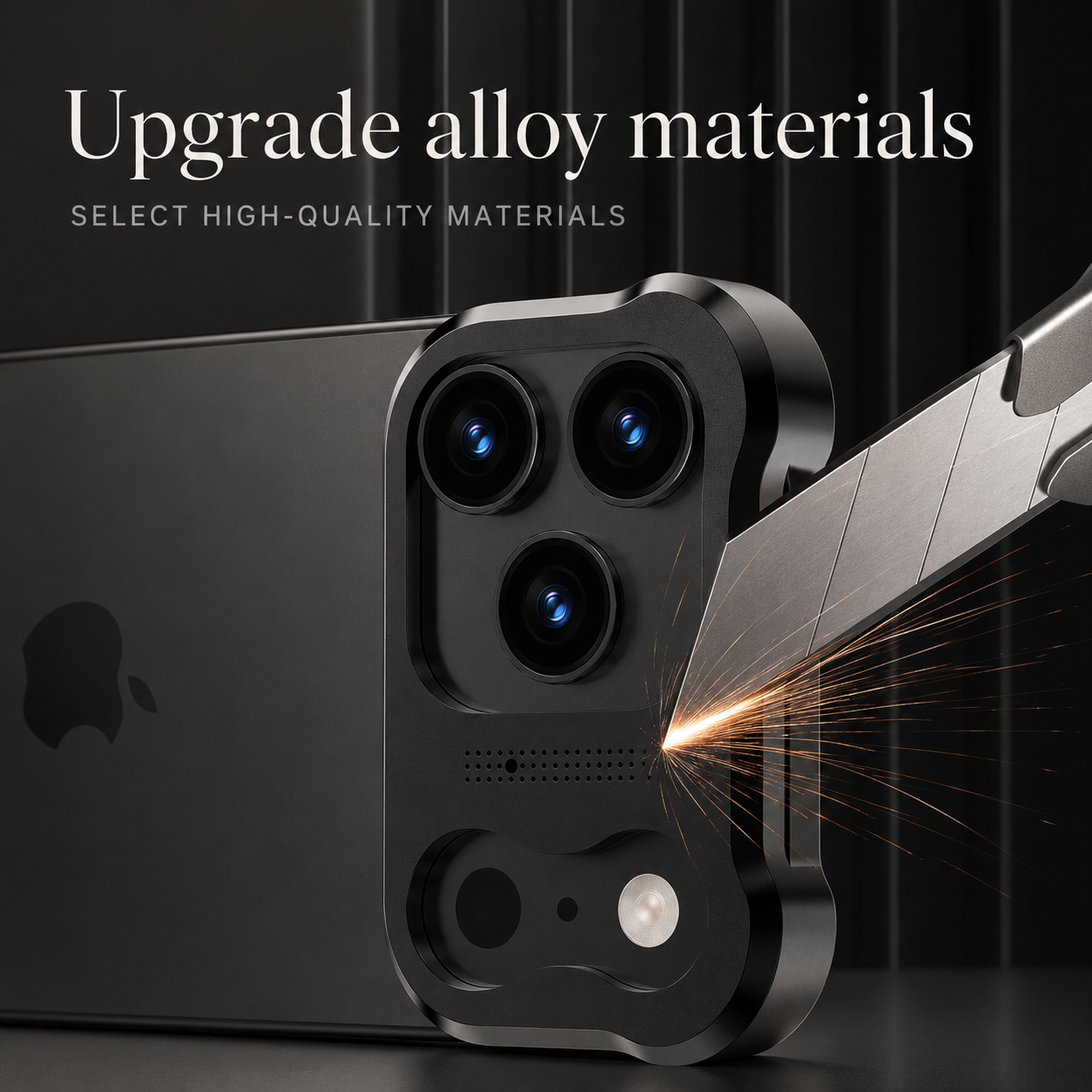 Premium iPhone Case Titanium Alloy Borderless Bumper Metal Frame Camera Lens Protection Shockproof Matte Anti Slip Lightweight Protective Design Cover