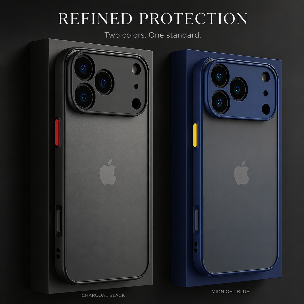 Premium iPhone Case Translucent Armor Shockproof Bumper Cover Matte Protective PC TPU Anti Fingerprint Anti Scratch Slim Full Coverage