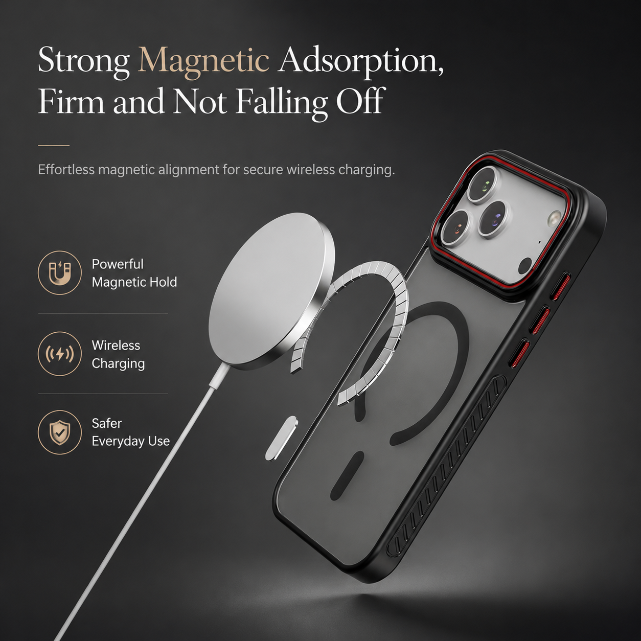 Premium iPhone Case Transparent Matte MagSafe Compatible Magnetic Protective Cover Shockproof Frame Camera Lens Protector Slim Design