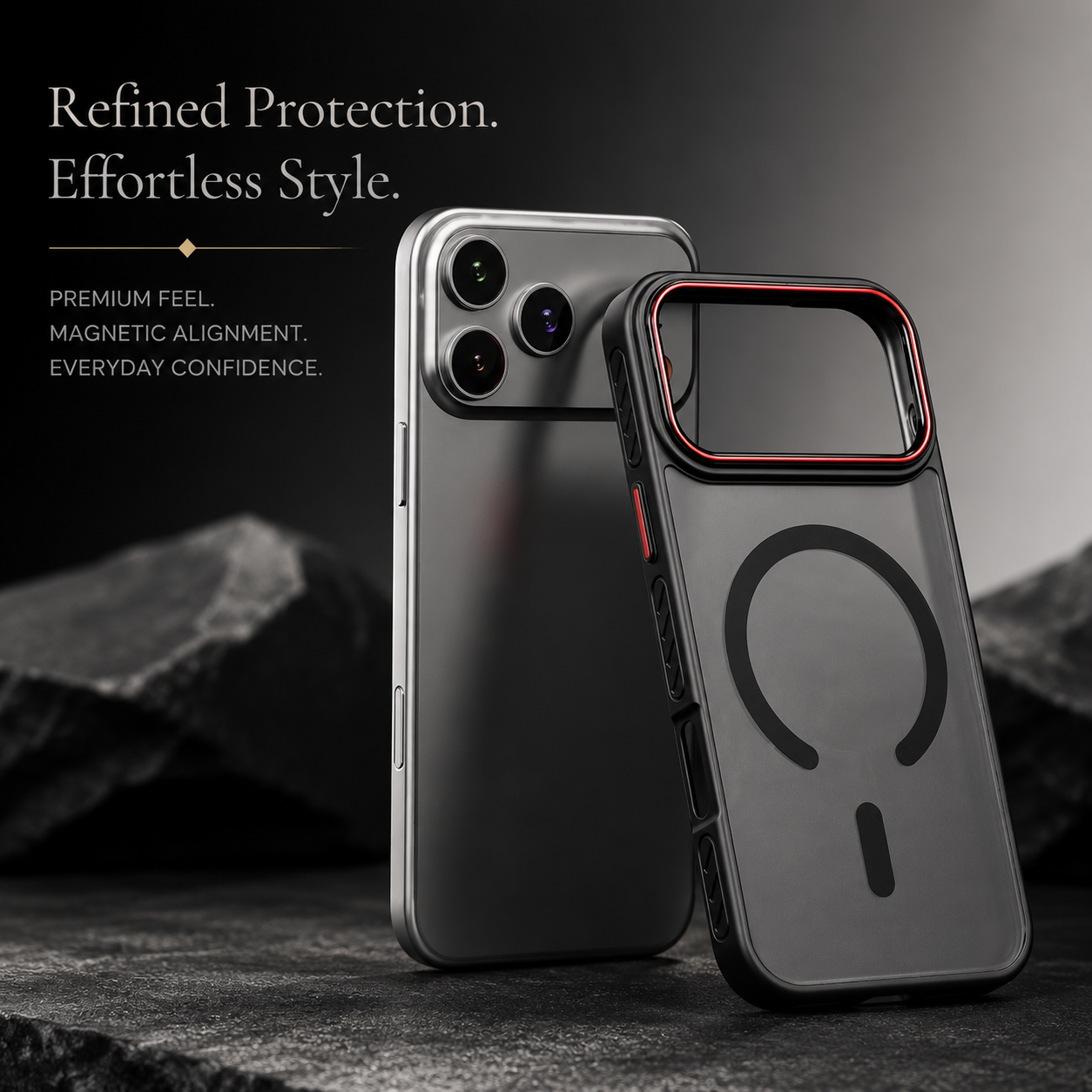 Premium iPhone Case Transparent Matte MagSafe Compatible Magnetic Protective Cover Shockproof Frame Camera Lens Protector Slim Design