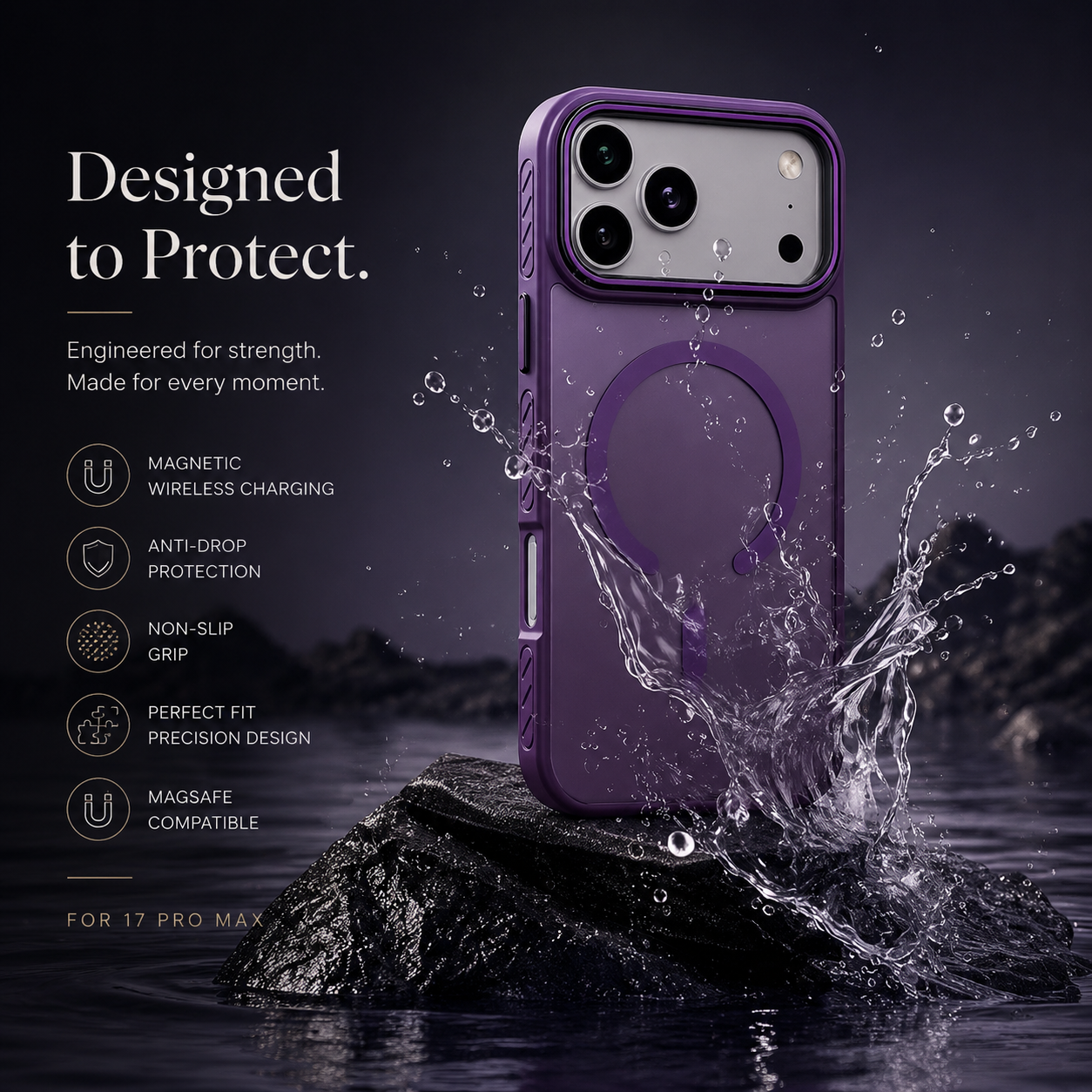 Premium iPhone Case Transparent Matte MagSafe Compatible Magnetic Protective Cover Shockproof Frame Camera Lens Protector Slim Design