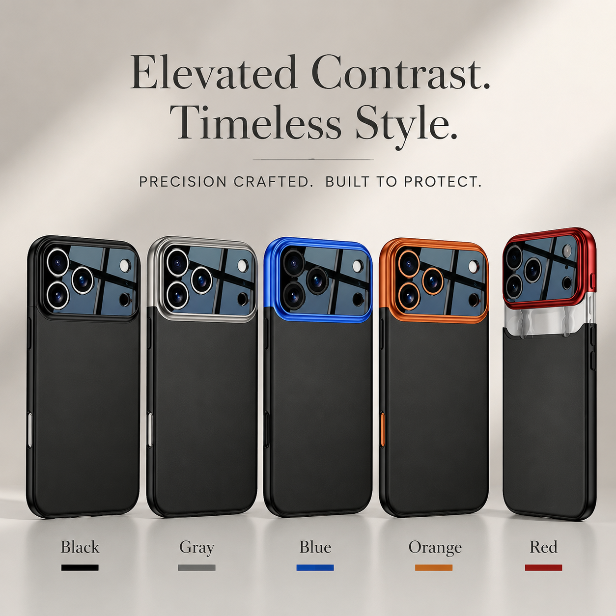Premium iPhone Case Two Tone Spliced Slim Hard Shell Protective Cover Camera Lens Protection Anti Fingerprint Anti Scratch Non Slip Full Coverage 2. Product Description