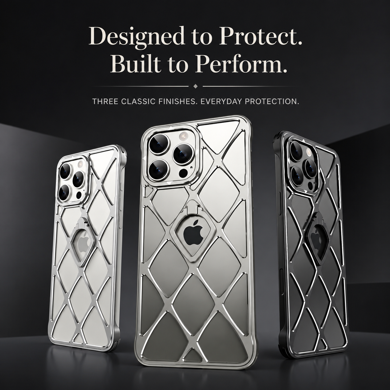Premium iPhone Case Ultra Light Metal Bracket Cover MagSafe Compatible Heat Dissipation Shockproof Kickstand Camera Lens Protection Slim Design