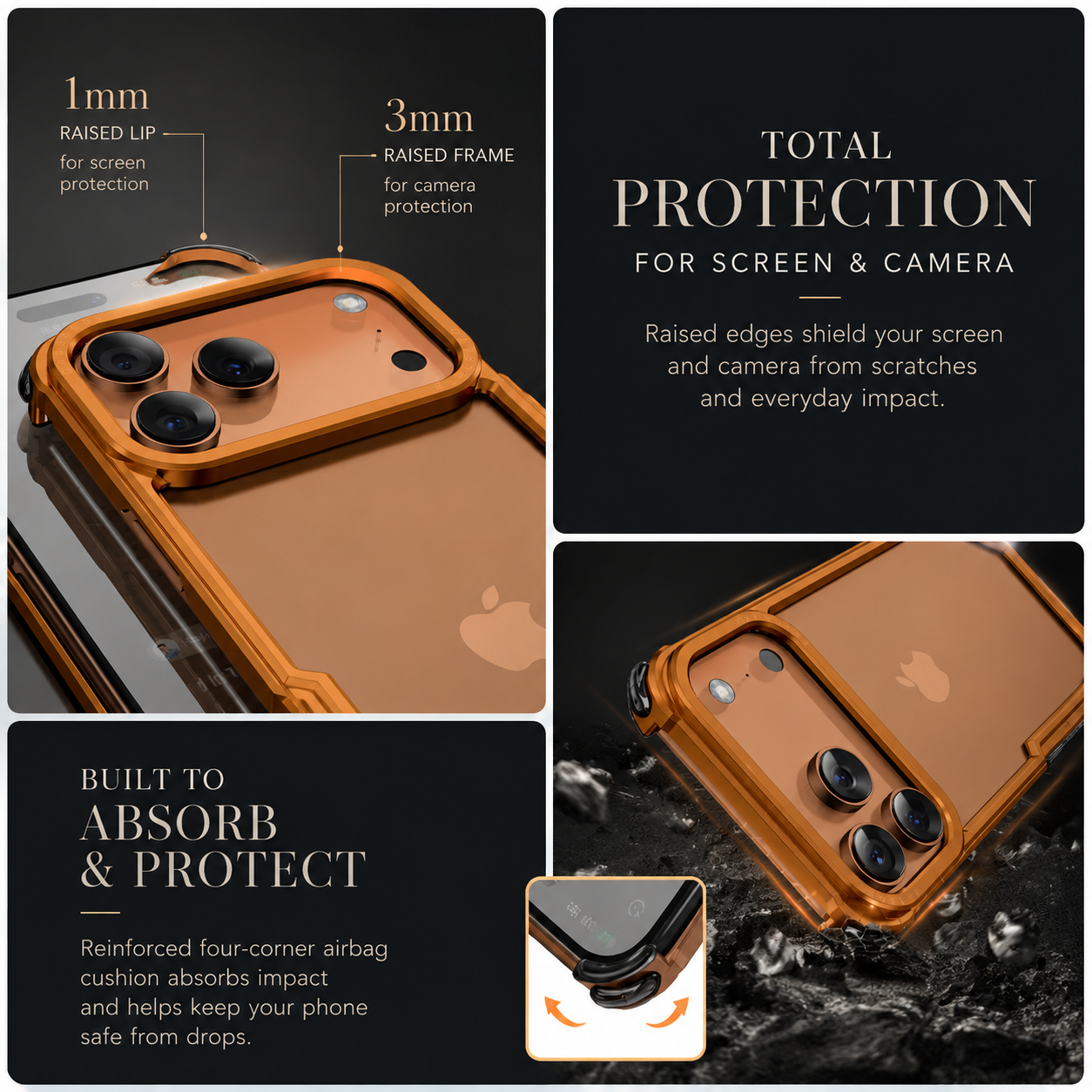 Premium iPhone Case Ultra Thin Aluminum Alloy Protective Cover Wireless Charging Compatible Shockproof Anti Scratch Slim Metal Full Coverage