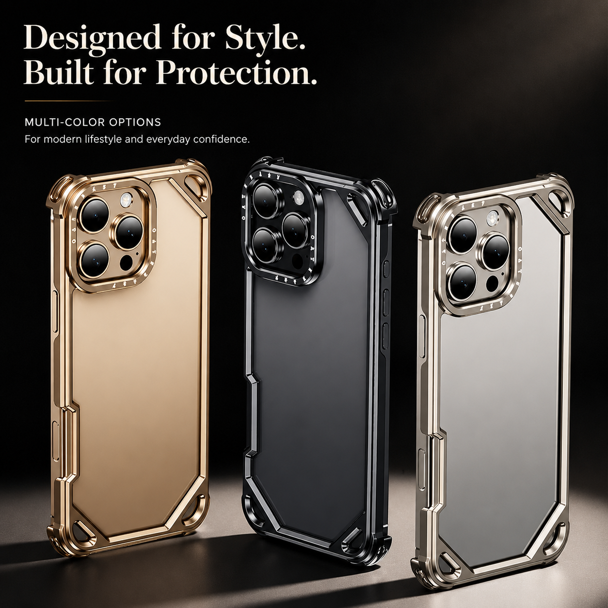 Premium iPhone Case Ultra Thin Aviation Aluminum Metal Frame Bumper Shockproof Protective Cover Wireless Charging Compatible Minimalist Half Wrapped Design