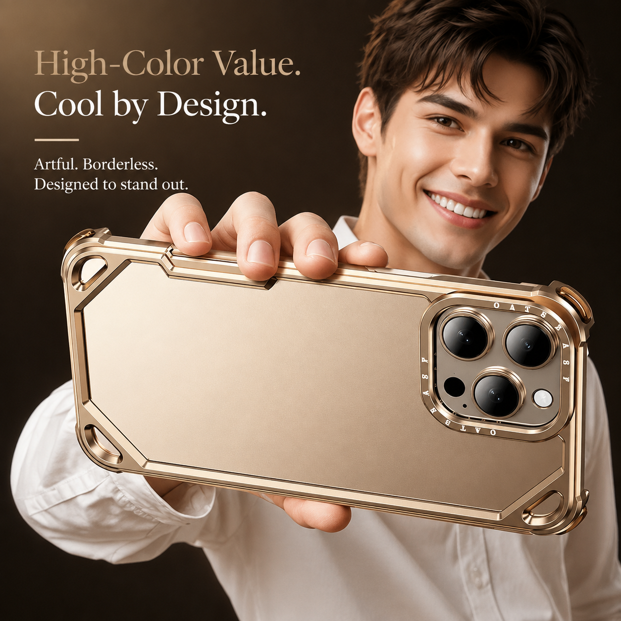 Premium iPhone Case Ultra Thin Aviation Aluminum Metal Frame Bumper Shockproof Protective Cover Wireless Charging Compatible Minimalist Half Wrapped Design