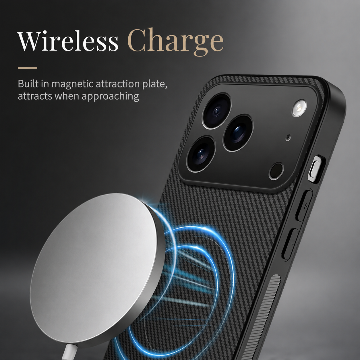 Premium iPhone Case Ultra Thin Carbon Fiber Magnetic Protective Cover Shockproof Wireless Charging Compatible Scratch Resistant Slim Full Coverage