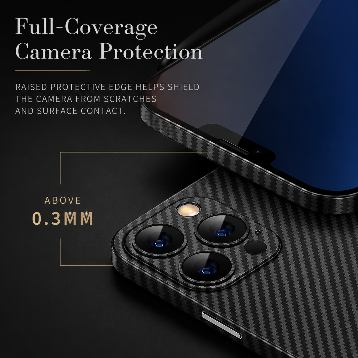 Premium iPhone Case Ultra Thin Carbon Fiber Matte Protective Cover PP Back Panel Lightweight Slim Scratch Resistant Minimalist Design
