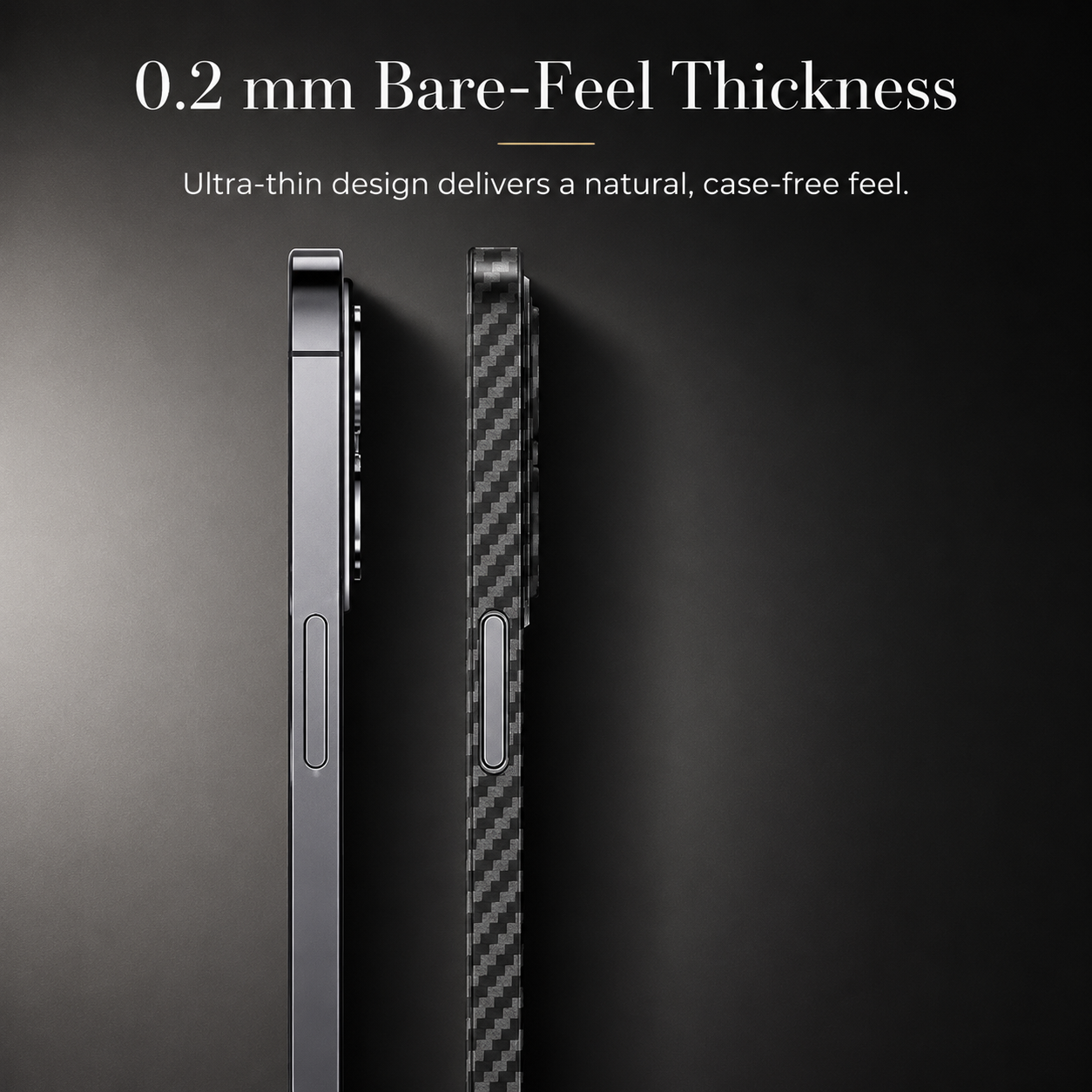 Premium iPhone Case Ultra Thin Carbon Fiber Matte Protective Cover PP Back Panel Lightweight Slim Scratch Resistant Minimalist Design