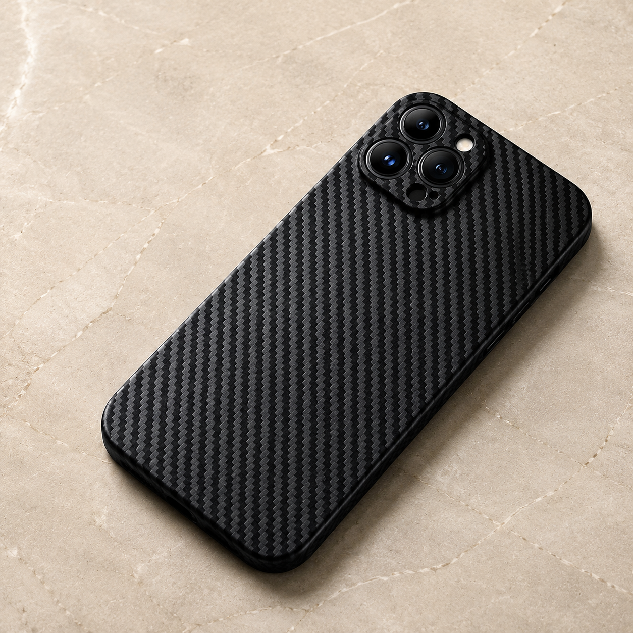 Premium iPhone Case Ultra Thin Carbon Fiber Matte Protective Cover PP Back Panel Lightweight Slim Scratch Resistant Minimalist Design