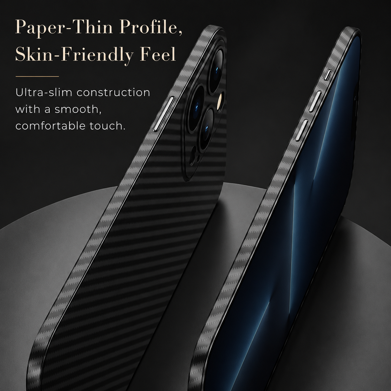 Premium iPhone Case Ultra Thin Carbon Fiber Matte Protective Cover PP Back Panel Lightweight Slim Scratch Resistant Minimalist Design