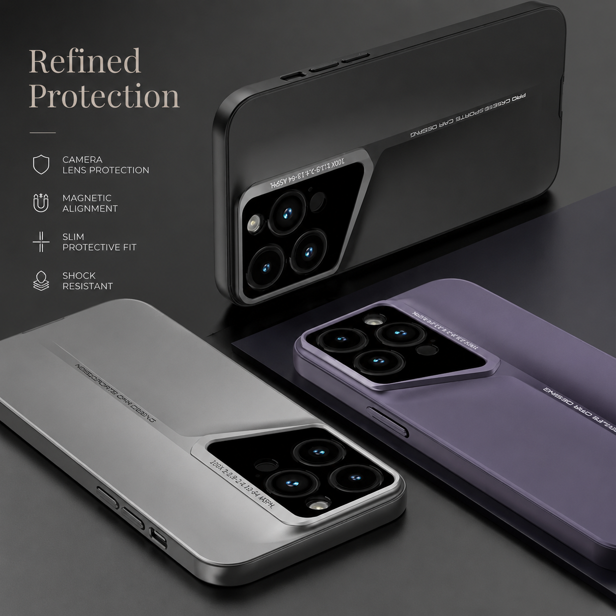 Premium iPhone Case Ultra Thin Titanium Style Protective Cover Shockproof Camera Protection Wireless Charging Matte Non Slip Full Coverage