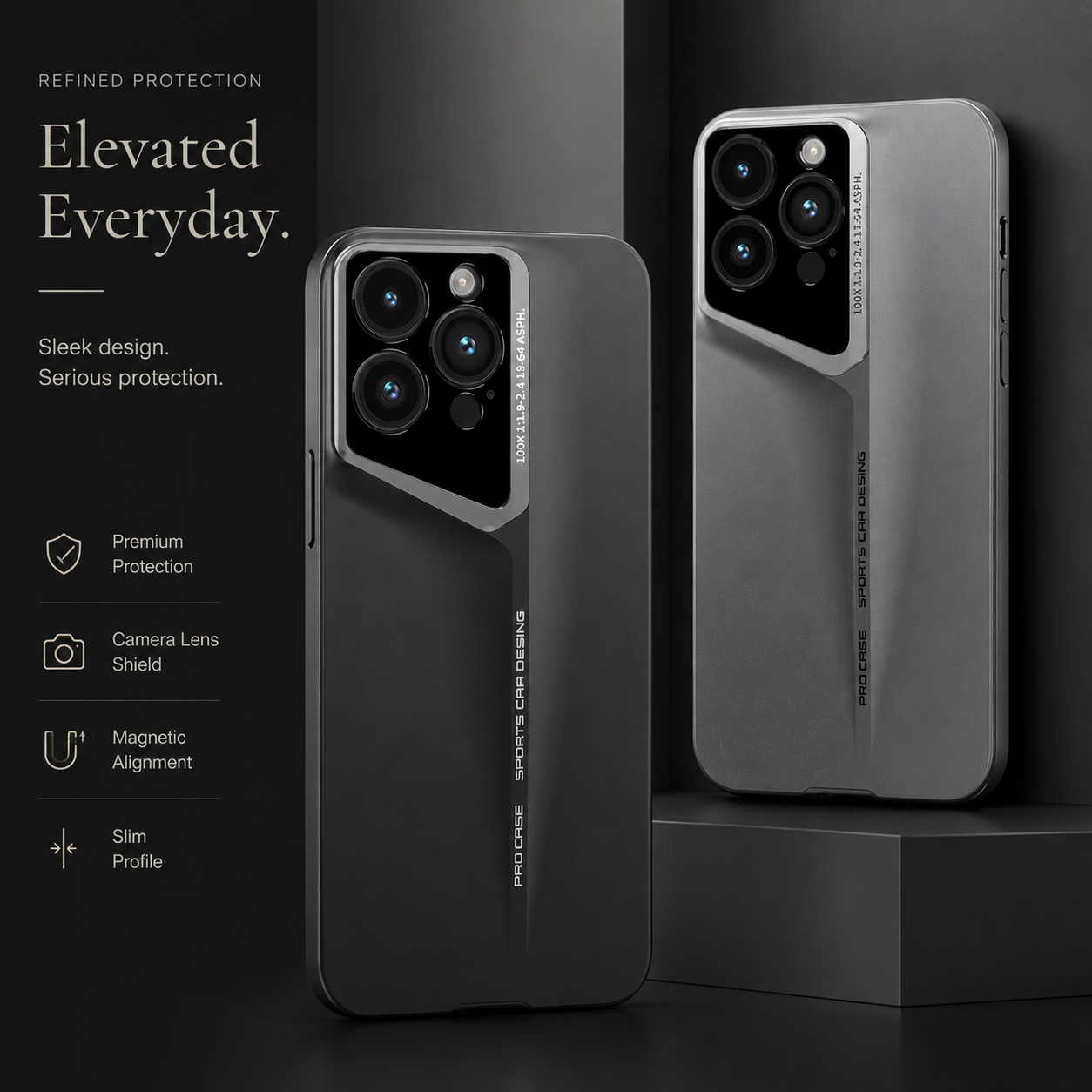 Premium iPhone Case Ultra Thin Titanium Style Protective Cover Shockproof Camera Protection Wireless Charging Matte Non Slip Full Coverage