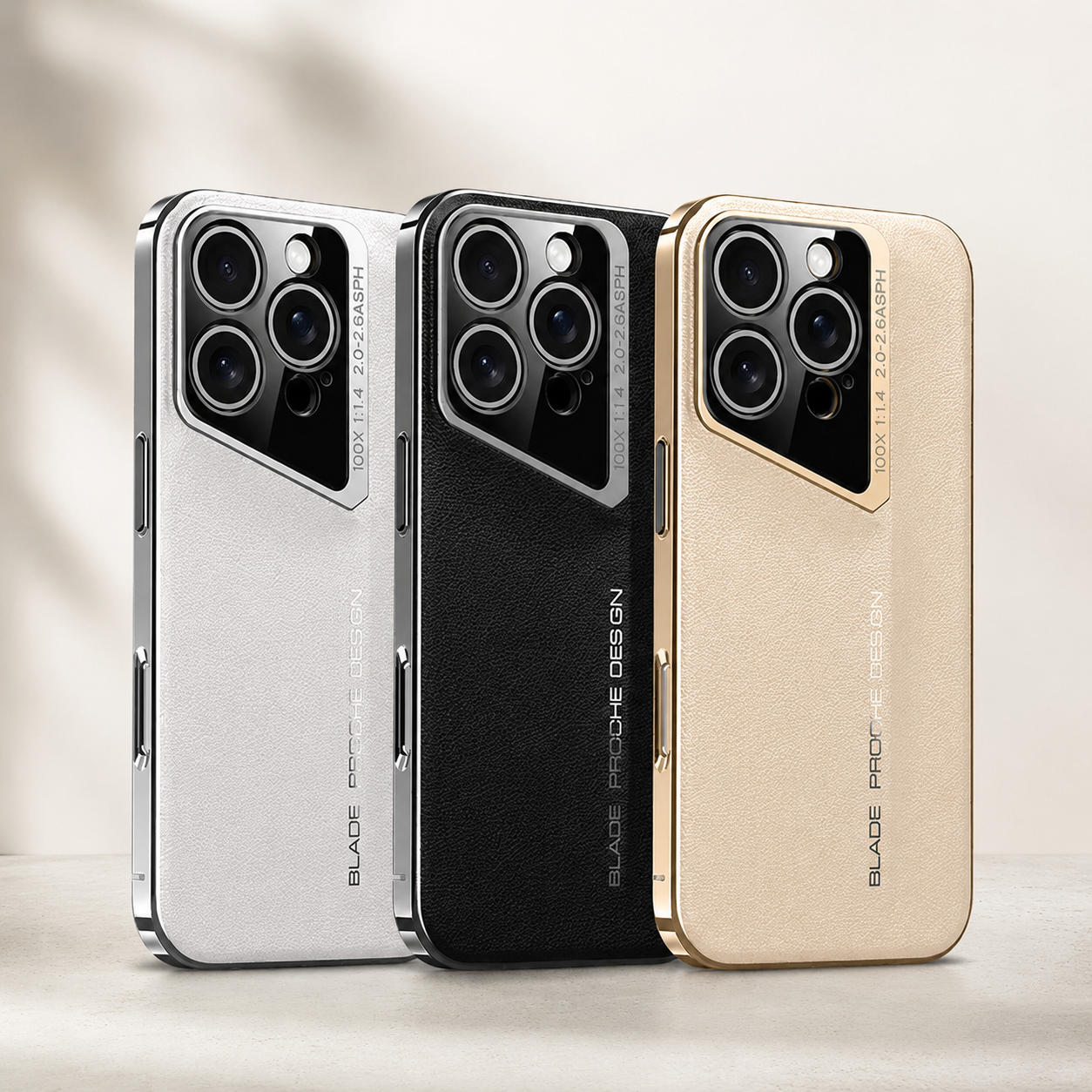 Premium iPhone Case Vegan Leather Hard Back Protective Cover Camera Lens Protection Anti-Fingerprint Anti-Scratch Slim Lightweight Wireless Charging Compatible Full Coverage