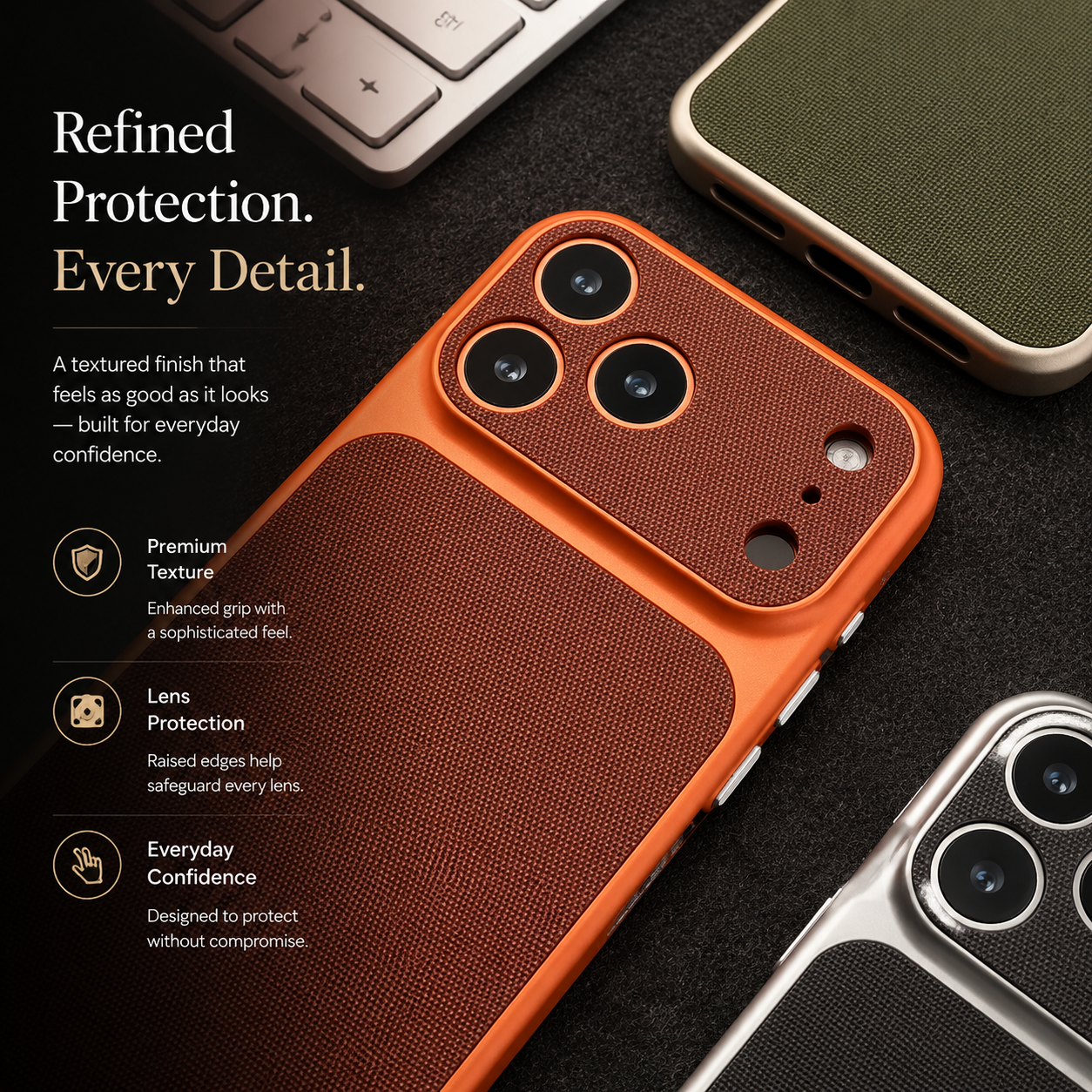 Premium iPhone Case Vintage Woven Leather Texture Magnetic Shockproof PC Plating Armor Hard Back Cover Anti Scratch Camera Protection Slim Full Coverage