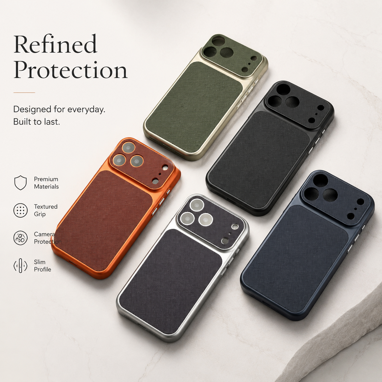 Premium iPhone Case Vintage Woven Leather Texture Magnetic Shockproof PC Plating Armor Hard Back Cover Anti Scratch Camera Protection Slim Full Coverage