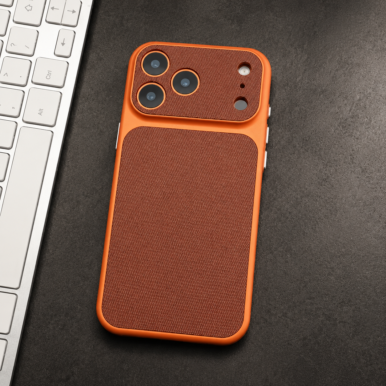 Premium iPhone Case Vintage Woven Leather Texture Magnetic Shockproof PC Plating Armor Hard Back Cover Anti Scratch Camera Protection Slim Full Coverage