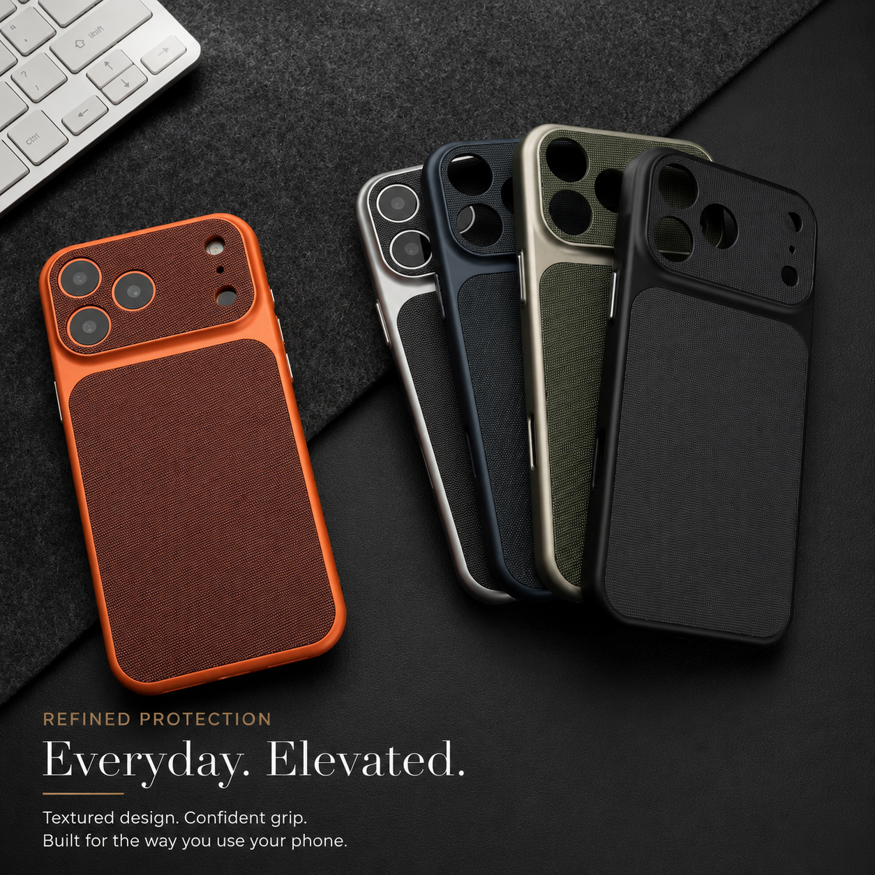Premium iPhone Case Vintage Woven Leather Texture Magnetic Shockproof PC Plating Armor Hard Back Cover Anti Scratch Camera Protection Slim Full Coverage