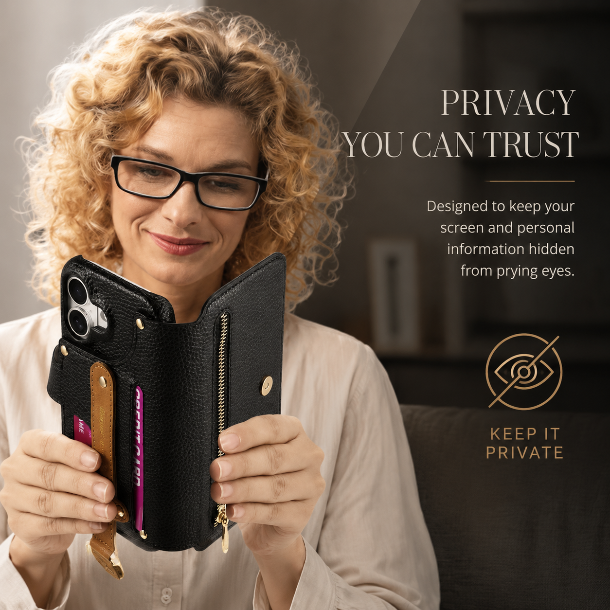 Premium iPhone Case Wallet Flip Leather Cover Card Holder Wrist Strap Ring Kickstand Shockproof Magnetic Closure Full Protection Design