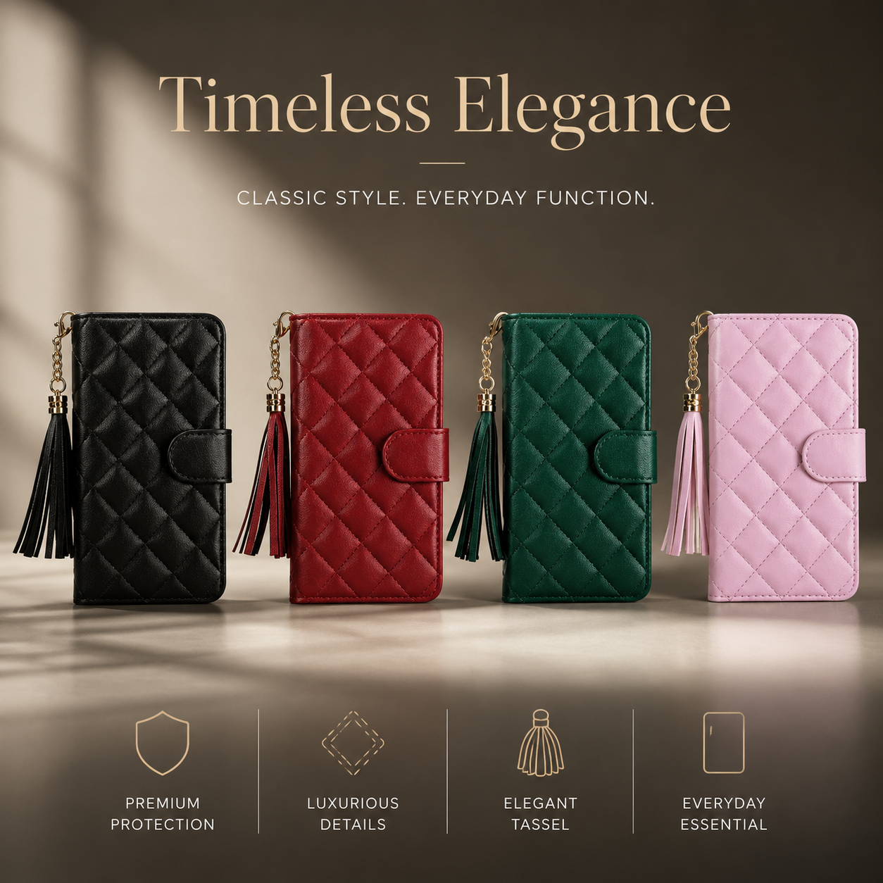 Premium iPhone Case Wallet Flip Leather Cover PU Leather Card Holder Magnetic Closure Shockproof Protective Case Stand Function Full Coverage Design