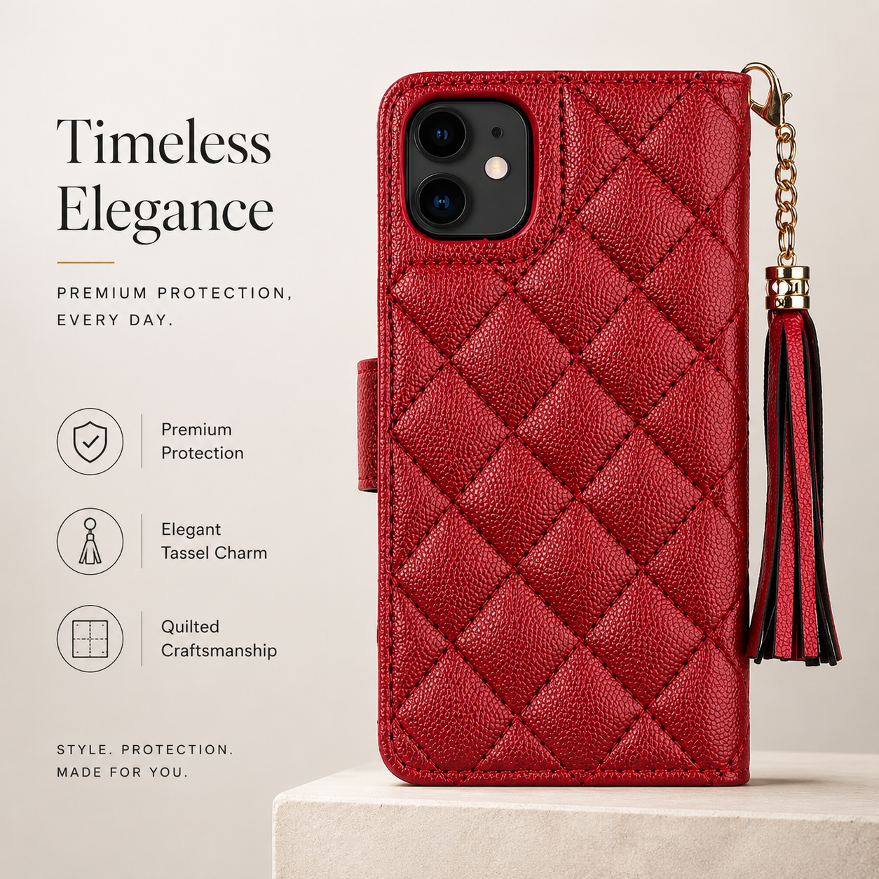 Premium iPhone Case Wallet Flip Leather Cover PU Leather Card Holder Magnetic Closure Shockproof Protective Case Stand Function Full Coverage Design