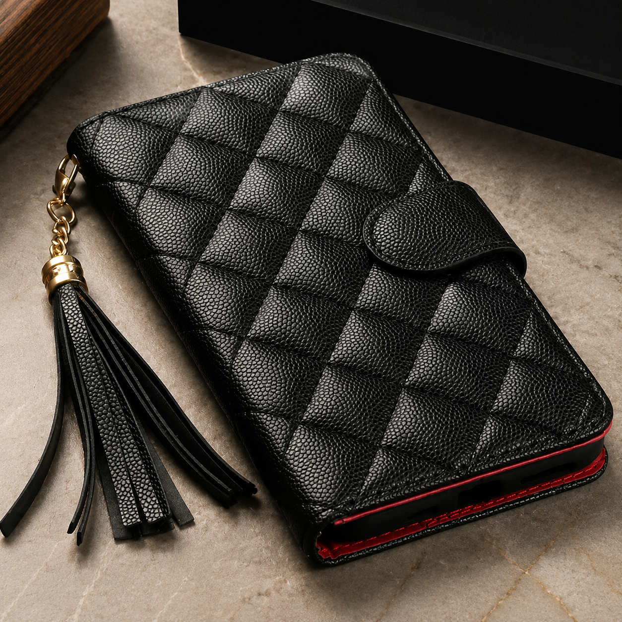 Premium iPhone Case Wallet Flip Leather Cover PU Leather Card Holder Magnetic Closure Shockproof Protective Case Stand Function Full Coverage Design