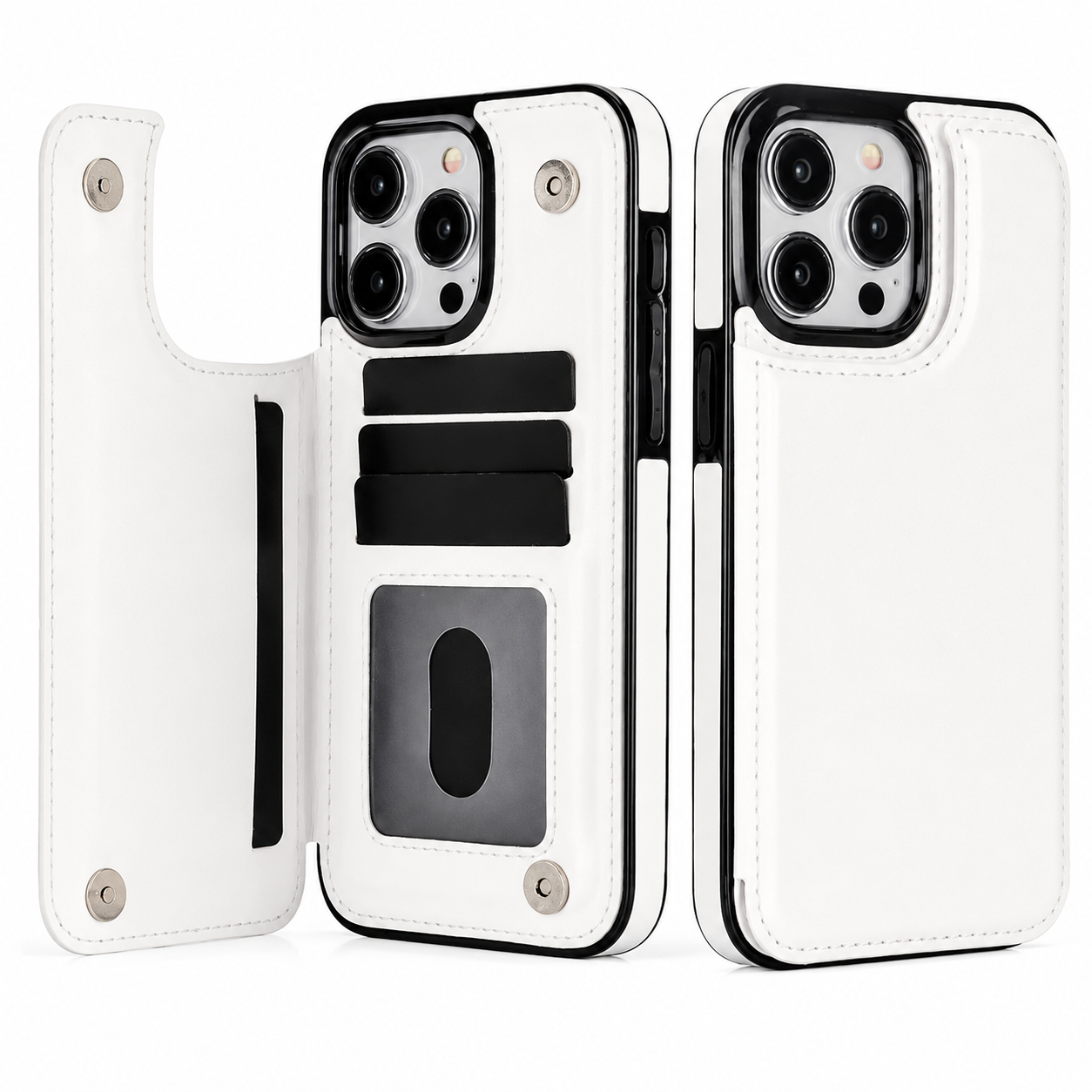 Premium iPhone Case Wallet Flip PU Leather Cover Card Holder Magnetic Closure Shockproof Protective Case Secure Pocket Full Coverage Design
