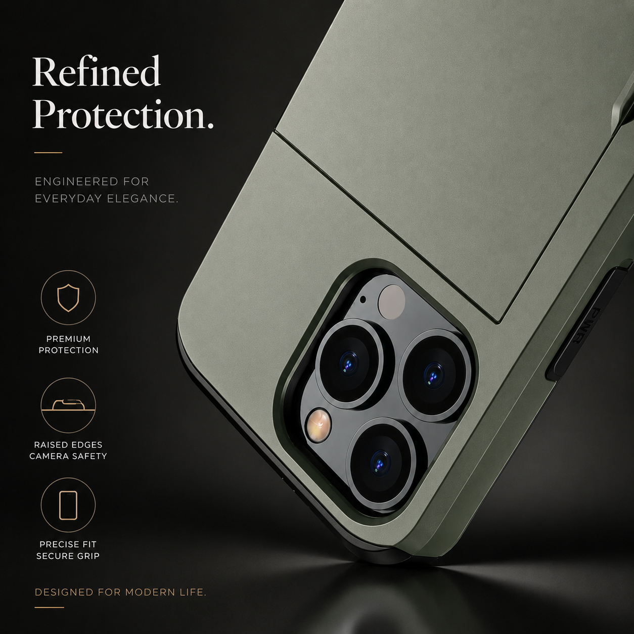 Premium iPhone Case Wallet MagSafe Compatible Dual Layer Slider Card Holder Protective Cover Shockproof Camera Protection Slim Rugged Design