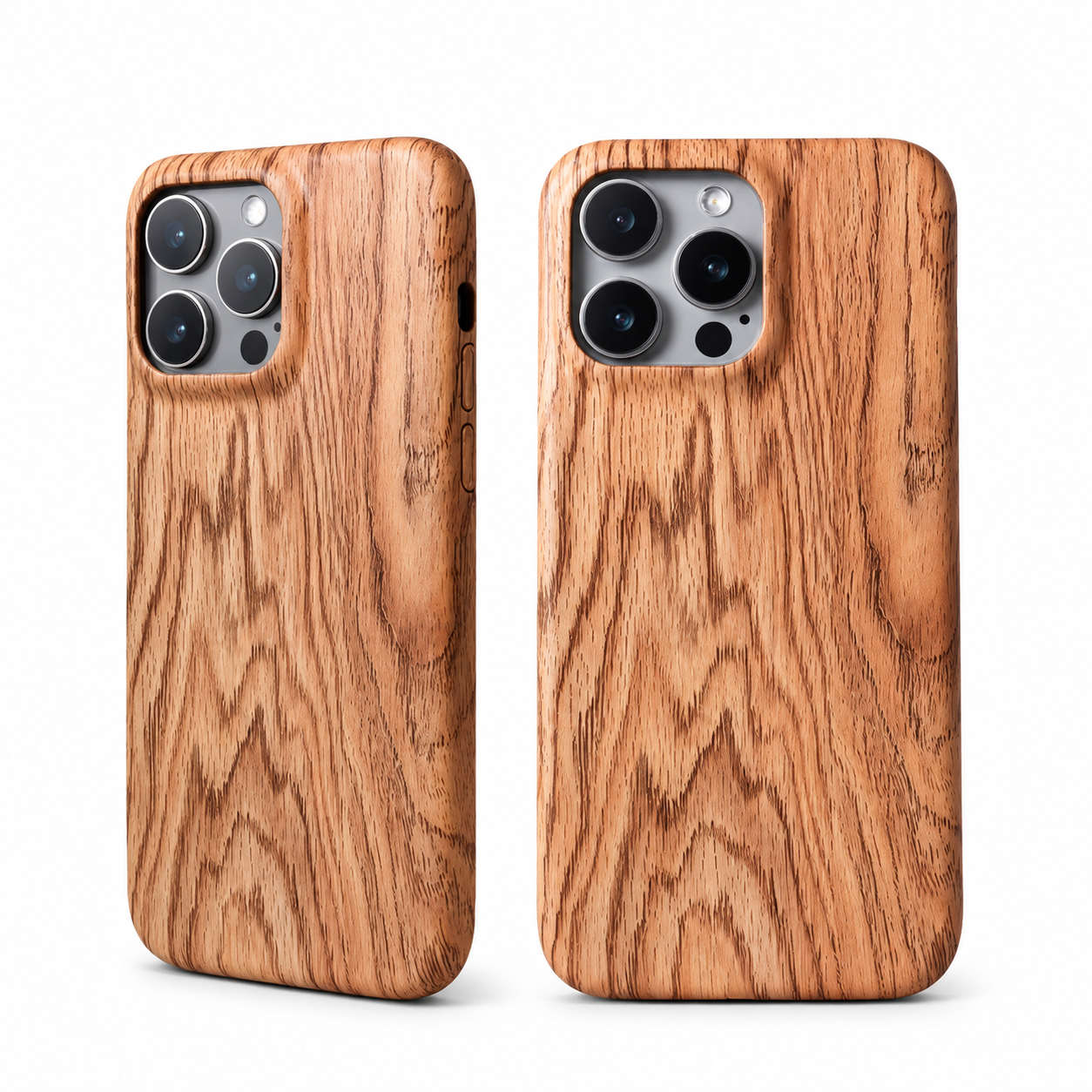 Premium iPhone Case Walnut Wood Protective Cover TPU Frame Shockproof Anti Scratch Magnetic Compatible Slim Durable Full Coverage Natural Design