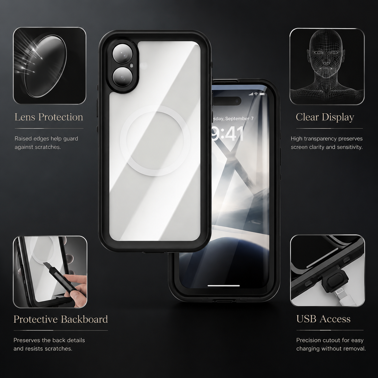 Premium iPhone Case Waterproof IP68 MagSafe Compatible Magnetic Cover Shockproof Full Body Protection Screen Guard Dustproof Protective Case