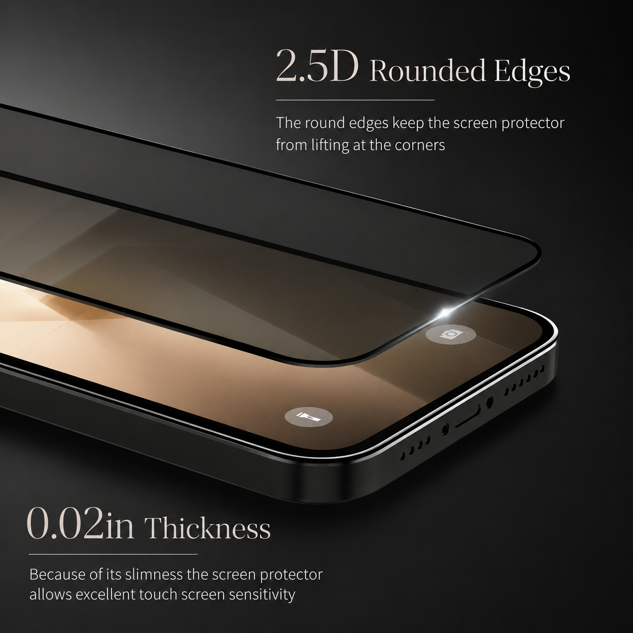 Premium iPhone Privacy Screen Protector Tempered Glass Anti Spy Full Coverage HD Clear Anti Fingerprint Scratch Resistant Ultra Thin Case Friendly