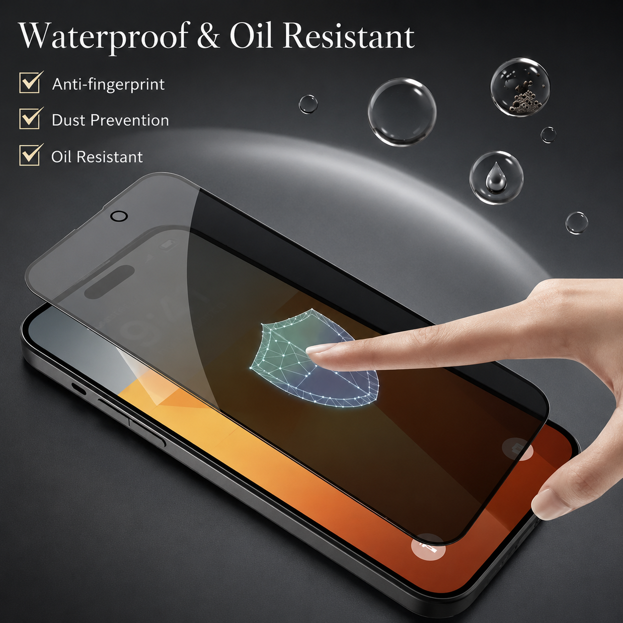 Premium iPhone Privacy Screen Protector Tempered Glass Anti Spy Full Coverage HD Clear Anti Fingerprint Scratch Resistant Ultra Thin Case Friendly