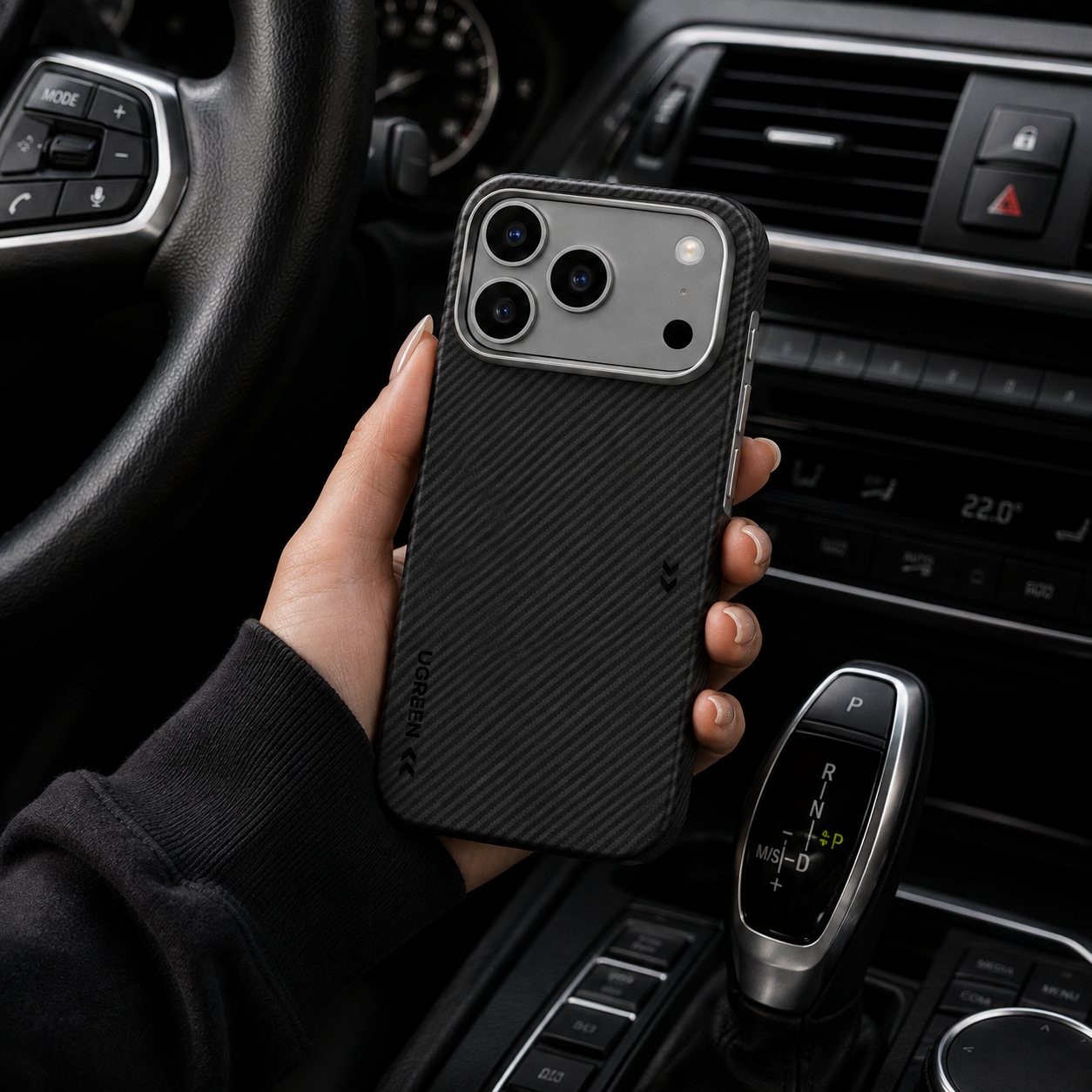 Premium Luxury iPhone Case Aramid Fiber Slim Hard Cover Military Grade Shockproof Matte Black Anti Fingerprint Durable Protective Design Finish
