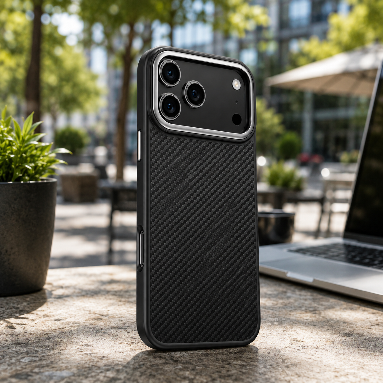 Premium Luxury iPhone Case MagSafe Compatible 600D Kevlar Carbon Fiber Cover TPU PC Hybrid Shockproof Anti Fingerprint Protective Durable Design