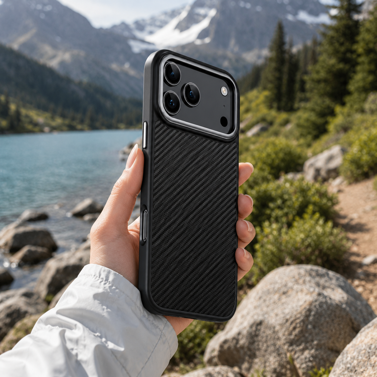 Premium Luxury iPhone Case MagSafe Compatible 600D Kevlar Carbon Fiber Cover TPU PC Hybrid Shockproof Anti Fingerprint Protective Durable Design