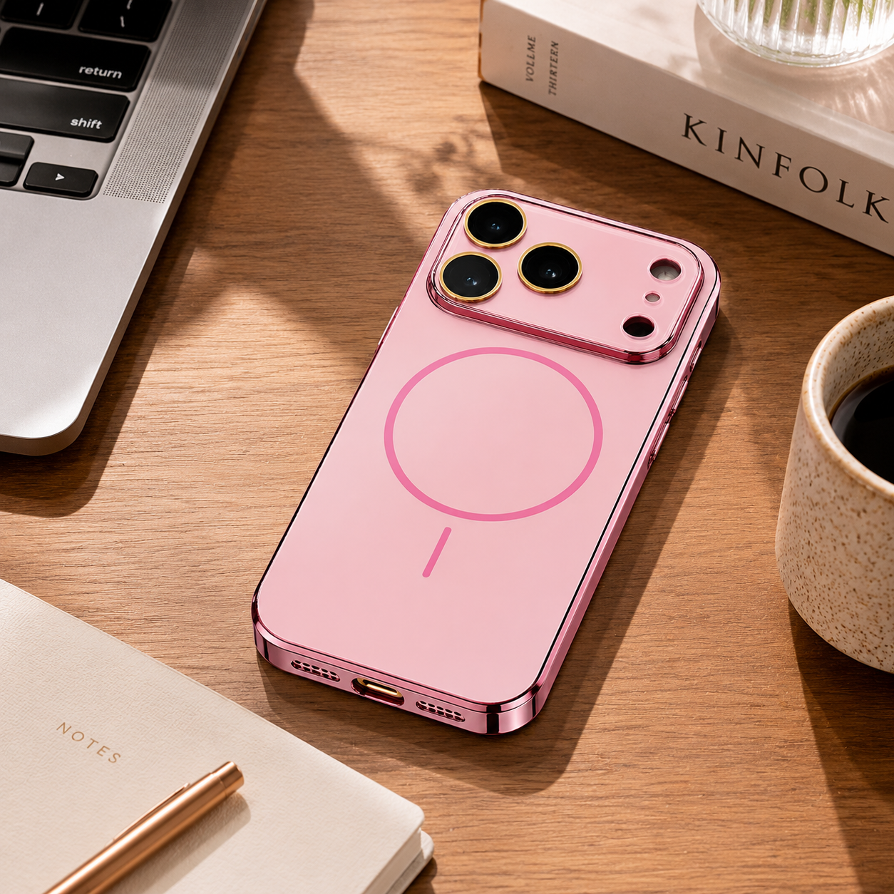 Premium Luxury iPhone Case MagSafe Compatible Hard PC Cover Tempered Glass Camera Protection Shockproof Anti Fingerprint Color Collision Durable Design