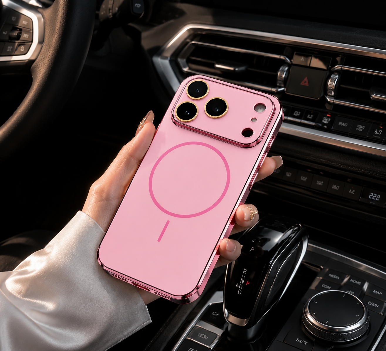 Premium Luxury iPhone Case MagSafe Compatible Hard PC Cover Tempered Glass Camera Protection Shockproof Anti Fingerprint Color Collision Durable Design