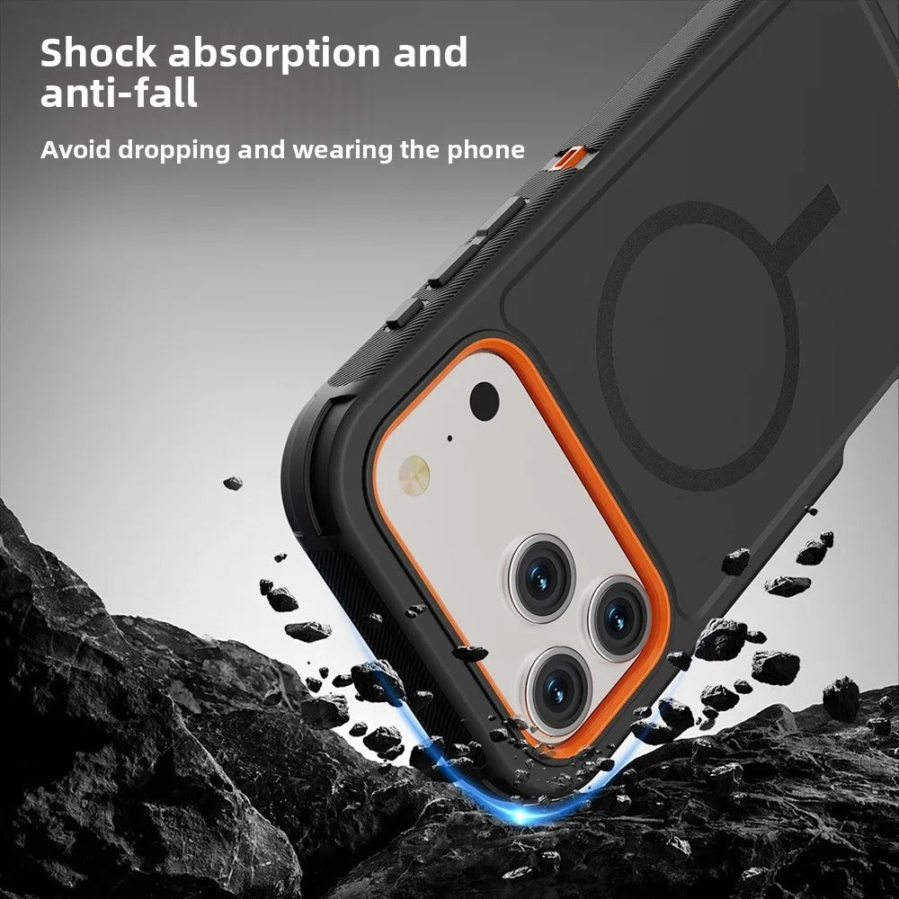 Premium Rugged Defender iPhone Case – Magnetic Shockproof Armor Cover with Belt Clip Holder, Full-Port Protection and Anti-Slip Grip