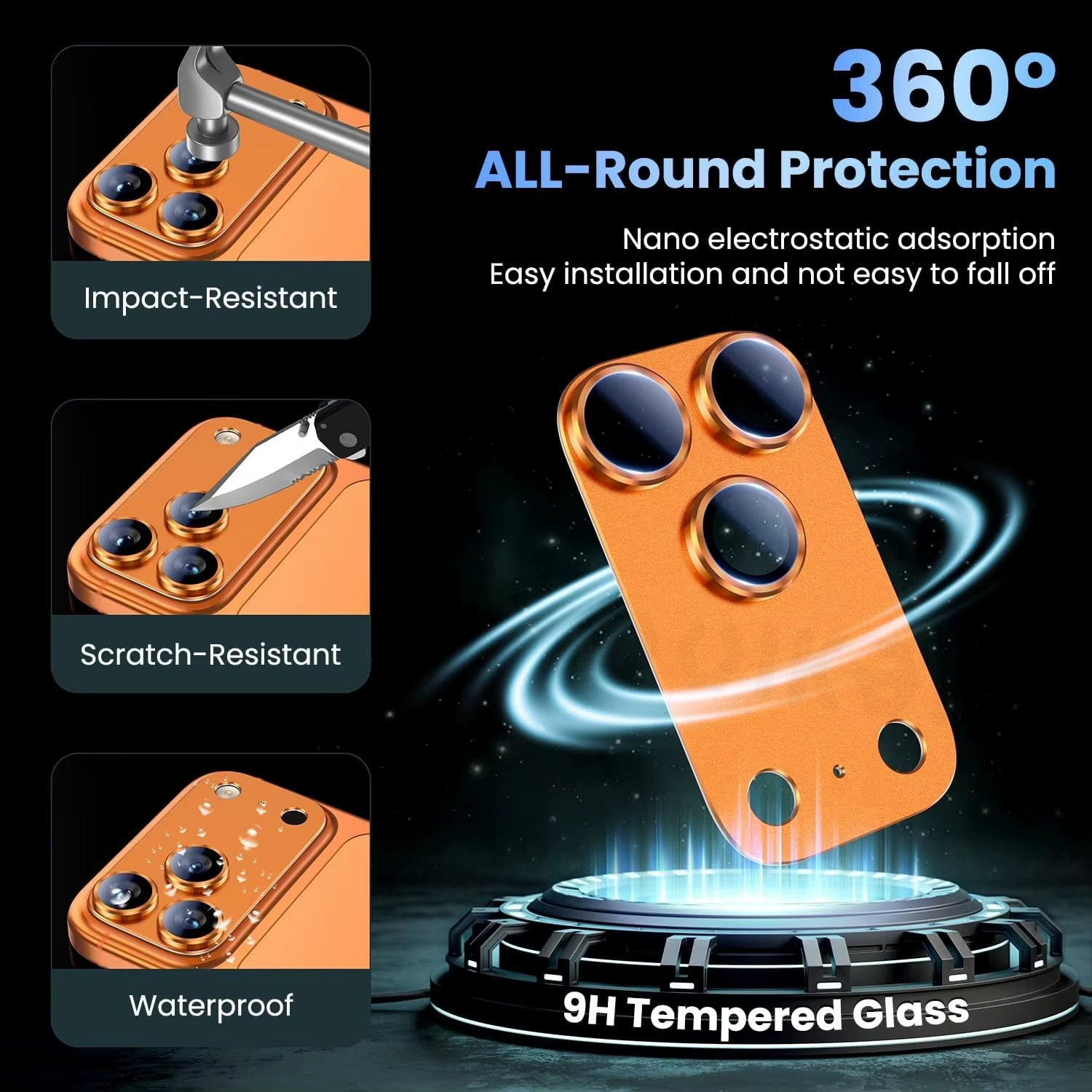 Premium Military Grade Camera Lens Protector – Shatterproof Alloy and Tempered Glass Lens Ring Cover with Scratch Resistance, Shock Protection and Precision Fit