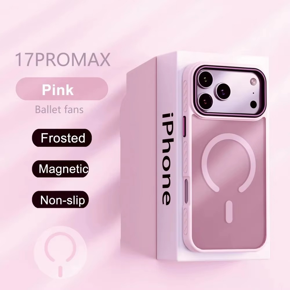 Luxury Transparent Matte iPhone Case – MagSafe Compatible Magnetic Protective Cover with Shockproof Frame and Raised Camera Lens Protector