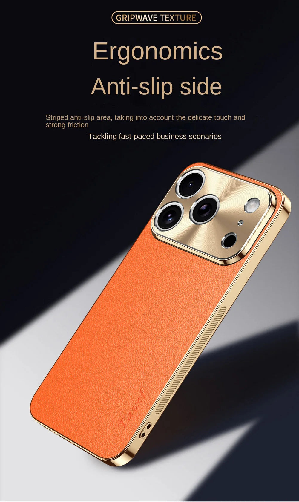 Luxury iPhone Case MagSafe Compatible Protective Cover with Camera Lens Protection Shockproof Full Protection Electroplated Frame Lychee Texture Leather Back