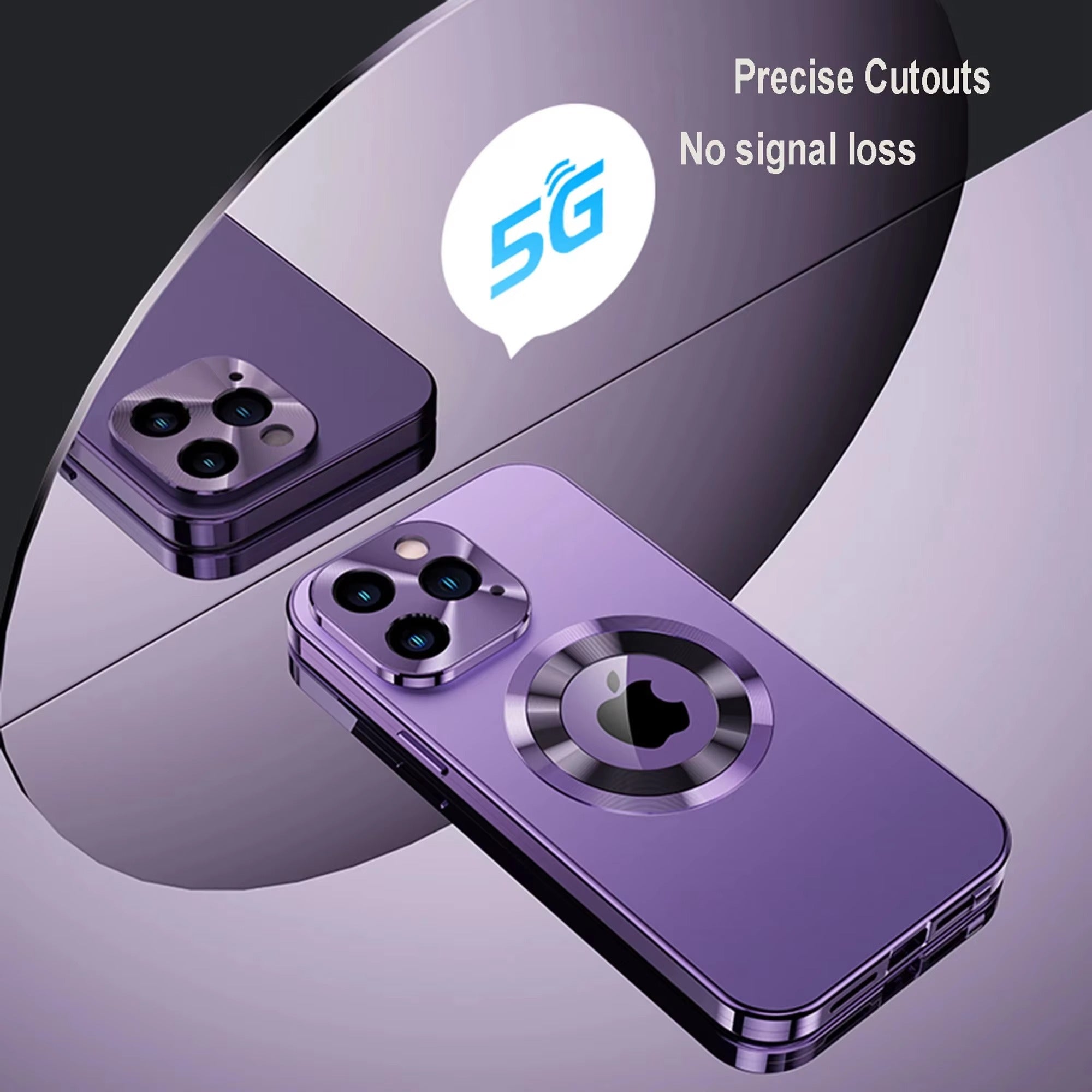 High Quality Apple iPhone Case Ultra Thin Shockproof Magnetic Full All Around Protection Cover with Frosted Glass Metal Lens