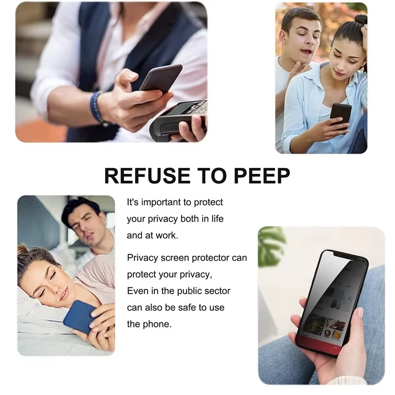 Premium Privacy Screen Protector for iPhone – Anti Blue Light Tempered Glass with Anti-Spy Protection, Scratch Resistance and Full Coverage