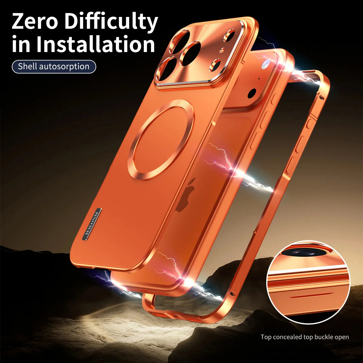 Premium iPhone Case MagSafe Compatible Magnetic Shockproof Cover with Camera Lens Protection Ultra Thin Full Protection Aluminum Frame Frosted Matte Back