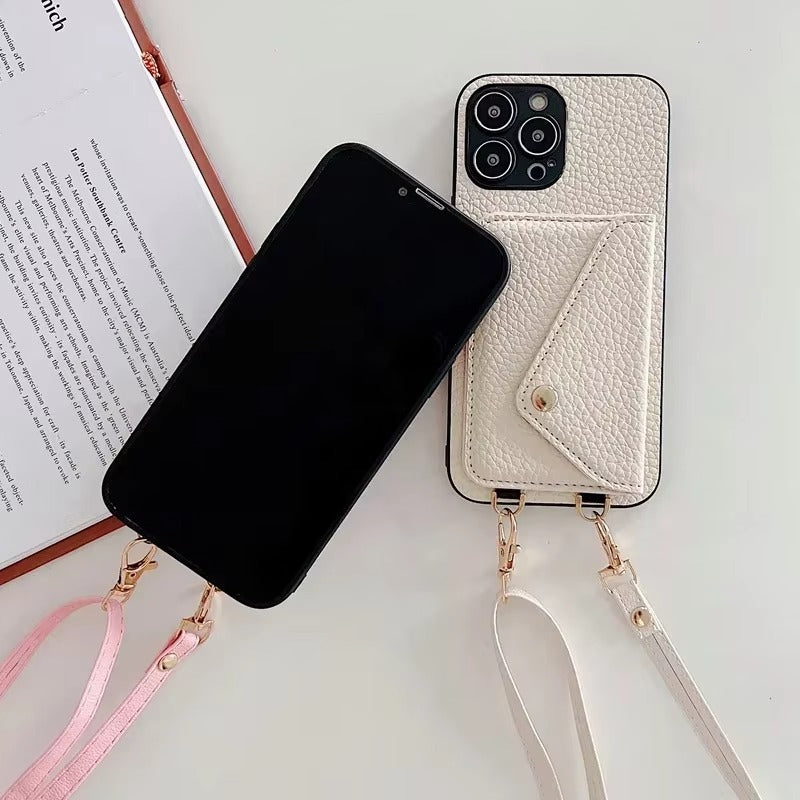Premium Apple iPhone Case, MagSafe Compatible, Camera Lens & Screen Protection, Ultra Thin, Shockproof, Magnetic Full All Around Cover – Leather Crossbody Wallet with Card Holder Strap