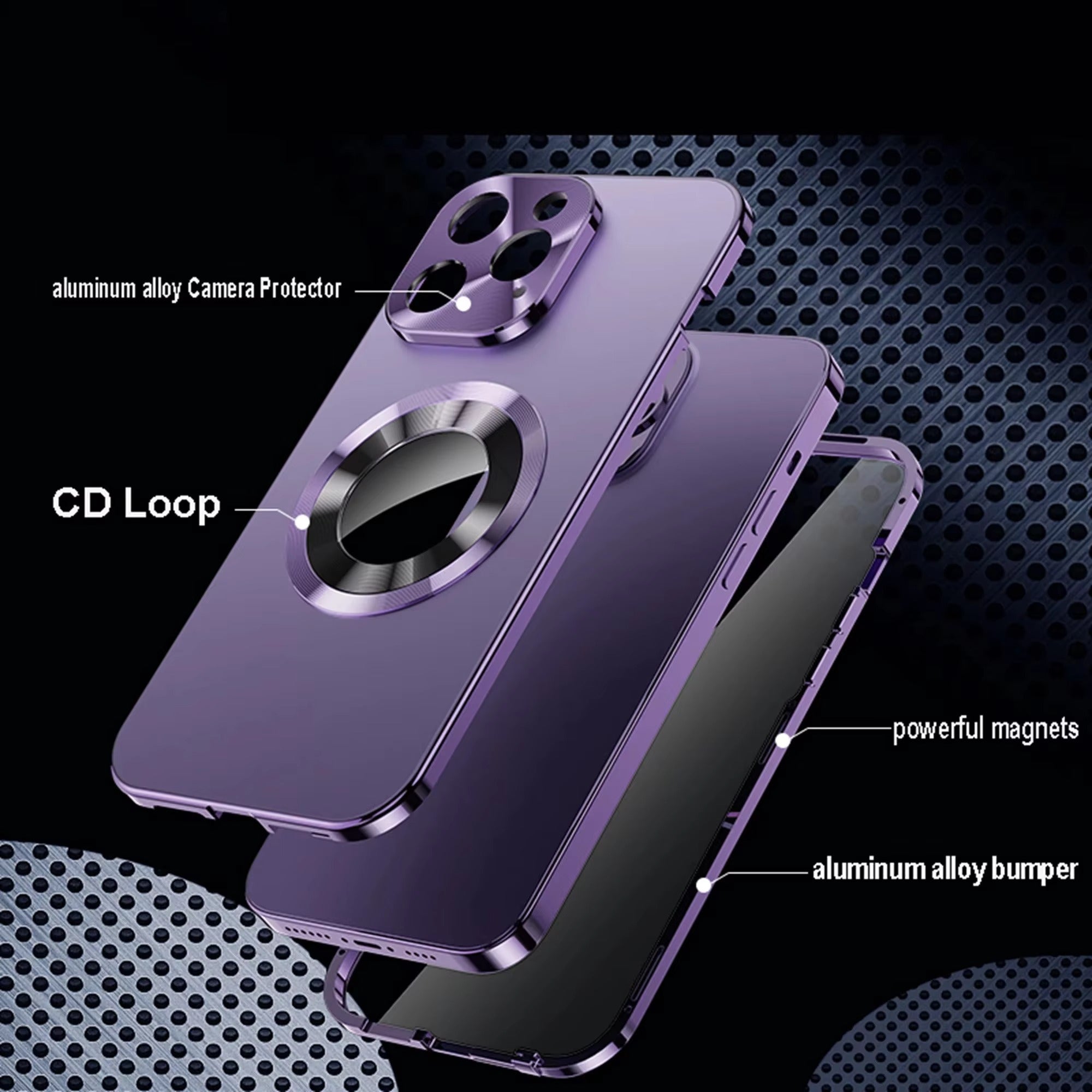 High Quality Apple iPhone Case Ultra Thin Shockproof Magnetic Full All Around Protection Cover with Frosted Glass Metal Lens
